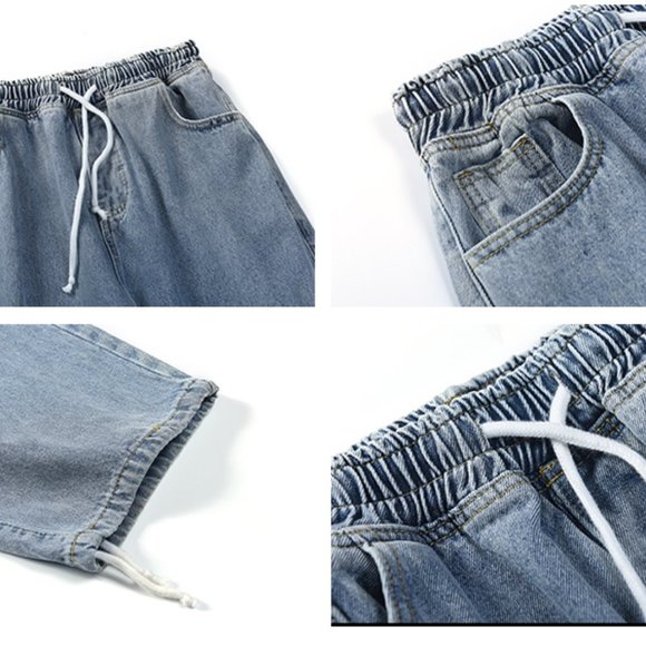 Korean Style Loose Wide Leg Jeans For Men Baggy De - Picture 5 of 6